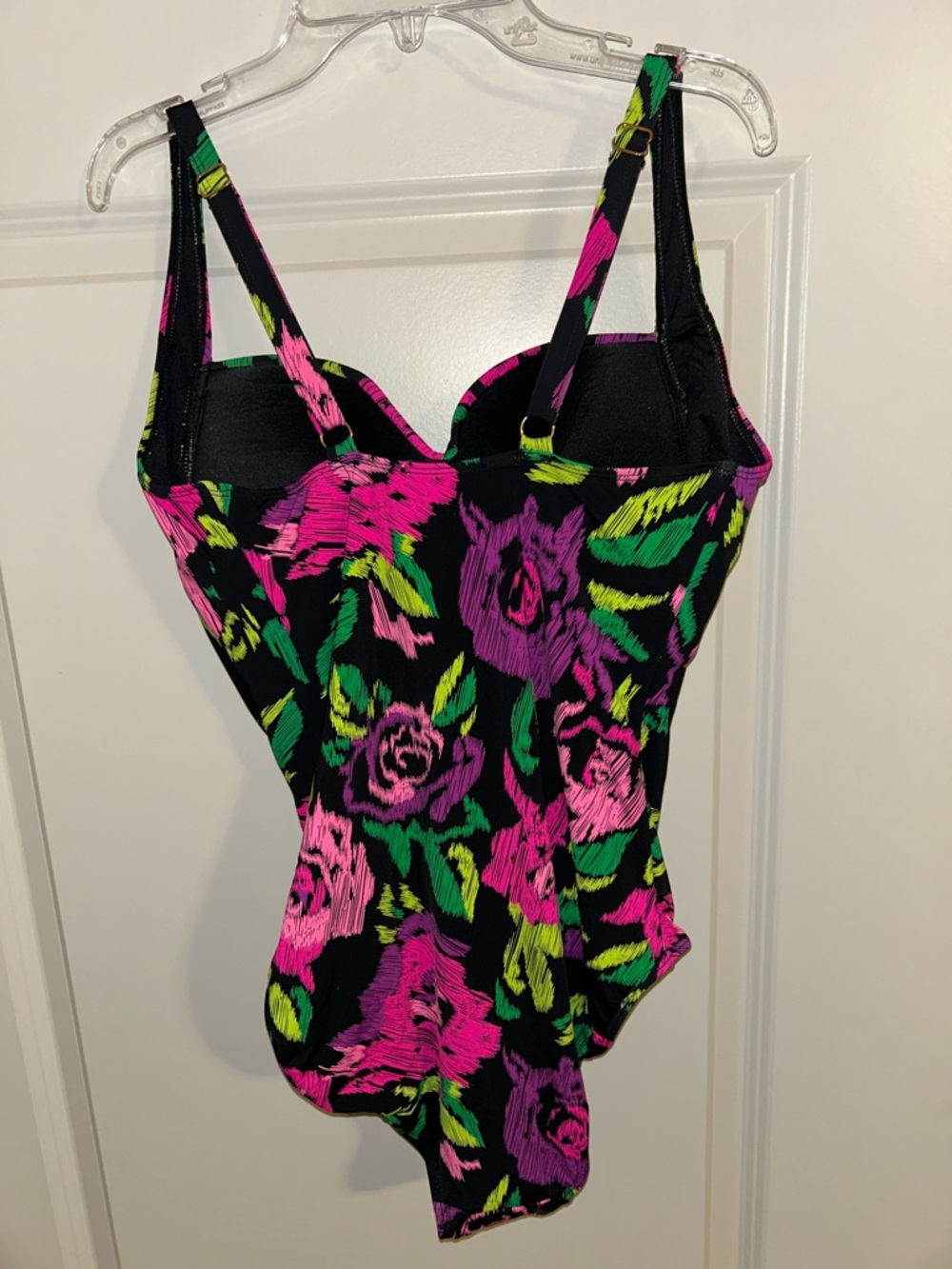 NEW! Betsey Johnson Floral Print Swim Suit 1 pc Swim Sz L - Picture 10 of 11